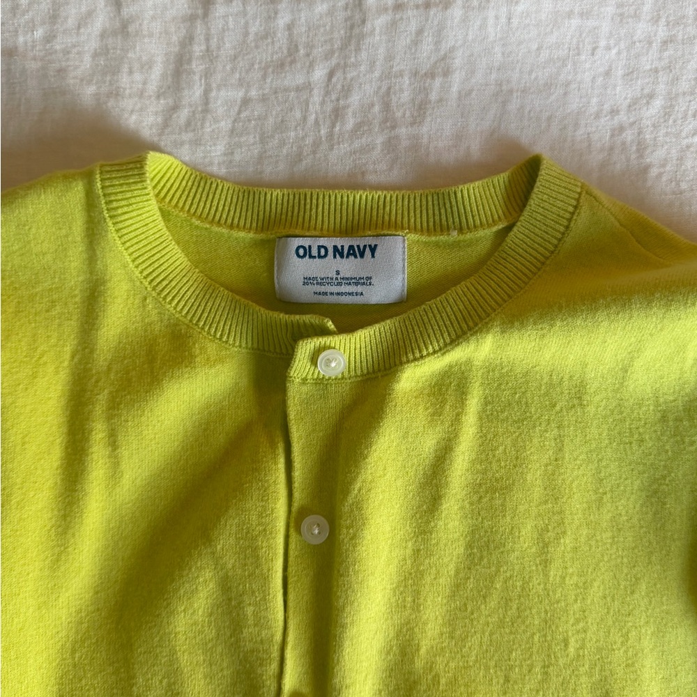 Old Navy Lime Green cardigan - Picture 3 of 5
